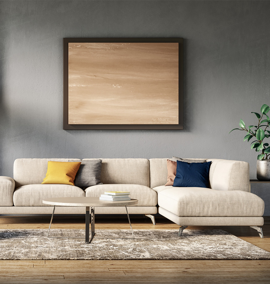Freshly painted living room interior by JBG Painting in Wilmington NC with neutral tones.