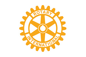 Rotary International logo in gold gear design representing JBG Painting’s community involvement.